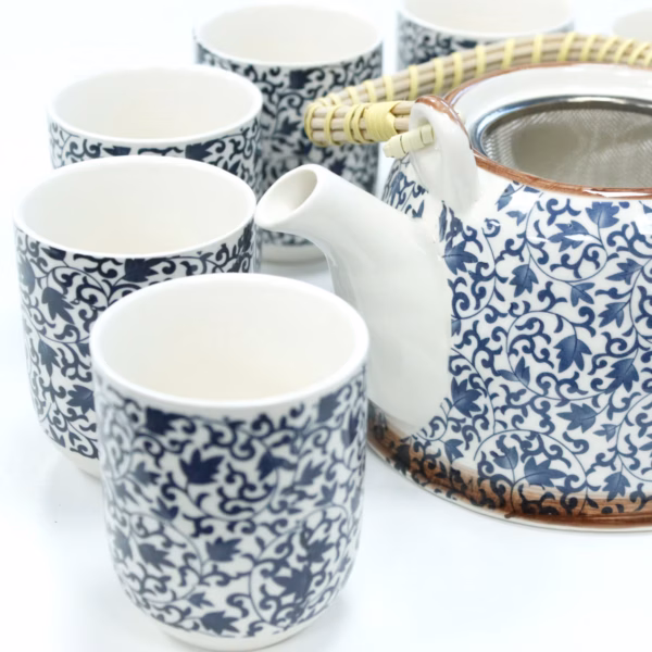 Herbal Teapot Set - Blue Pattern - Image 4