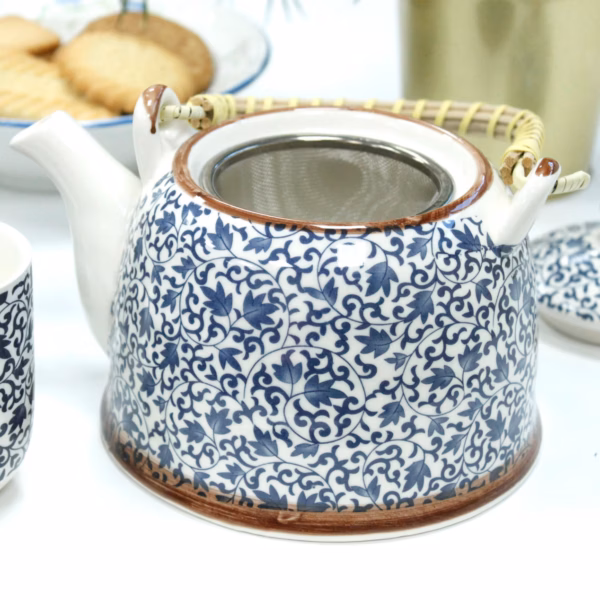 Herbal Teapot Set - Blue Pattern - Image 7