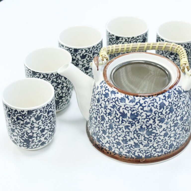 Herbal-Teapot-Set-Blue-Pattern