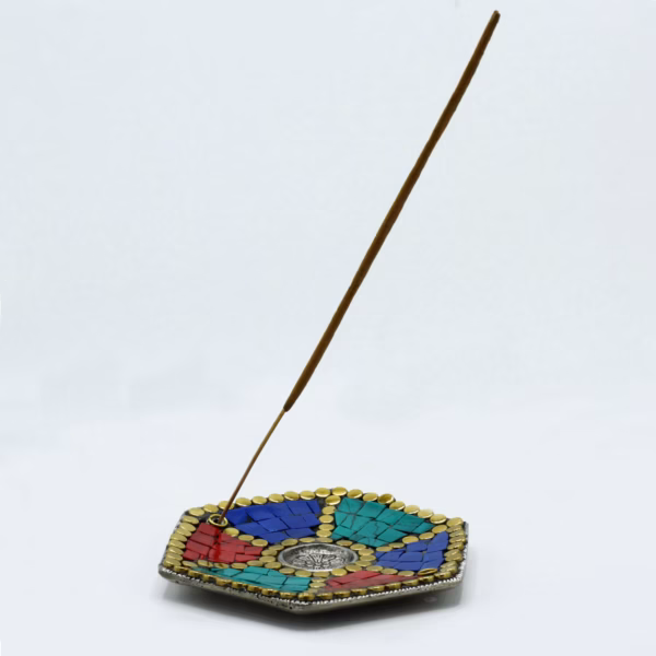 Hex Plate Tibetansk Dekorholder For Kjegler Og Pinner - Bilde 2