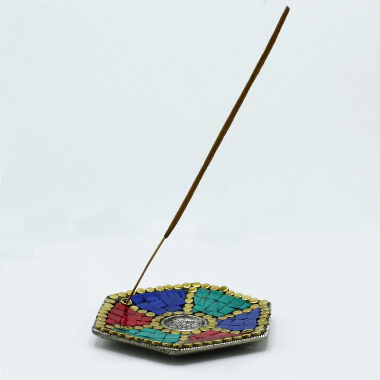 Hex-Plate-Tibetan-Decor-Cone-Stick-Holder