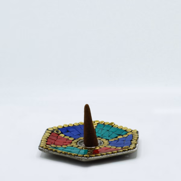 Hex Plate Tibetansk Dekorholder For Kjegler Og Pinner - Bilde 3