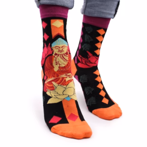 Hop Hare Bamboo Socks - 41-46 - Pink Buddha & Lotus