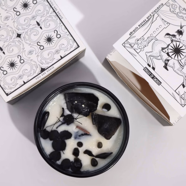 Hop Hare Crystal Magic Flower Candle - The King of Swords - Image 5