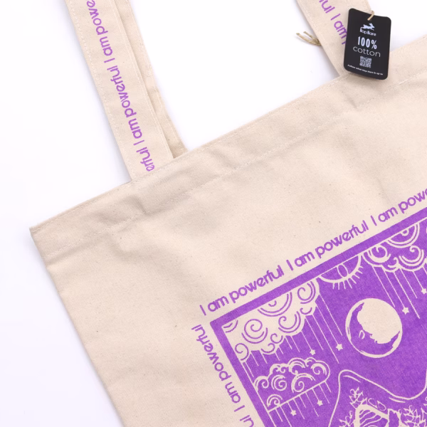 Hop Hare Tote Bag - I Am Powerful - 10Oz Cotton Canvas - Image 3