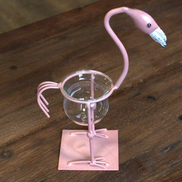 Hydroponisk Hjemmedekor - Rosa Metallflamingo Des 2 - Bilde 2