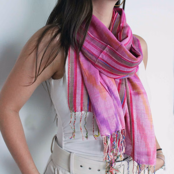 Indisk Boho Skjerf - 50x180cm - Random Blues - Bilde 4