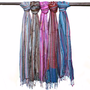 Indisk Boho Skjerf - 50x180cm - Random Blues
