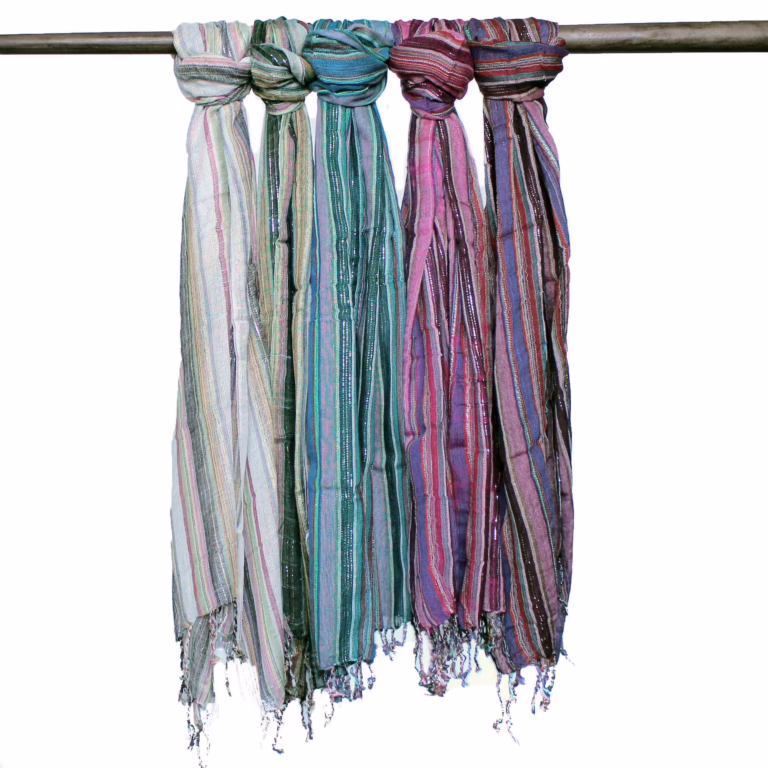 Indian-Boho-Scarves-50x180cm-Random-Colours-With-Gold-Thread
