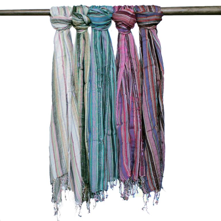 Indian-Boho-Scarves-50x180cm-Random-Colours-With-Gold-Thread