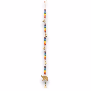 Indisk Vindspill / Vindklokker - Elefant I Messing med Chakraperler String Bells - 53 cm