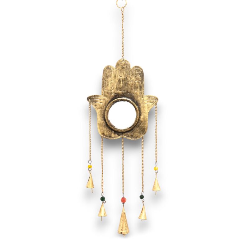 Indian-Chimes-Hamsa-Lrg-Mirror-5-Bells-19x65cm