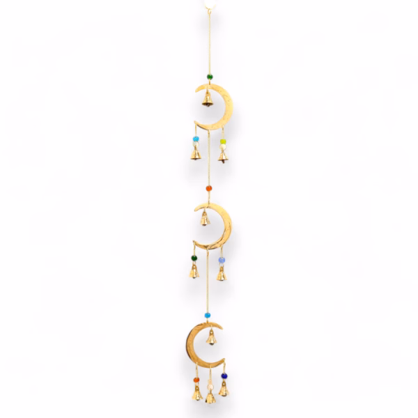 Indisk Vindspill / Vindklokker - Moon Drop - 10 Bjeller - 6,5X63Cm