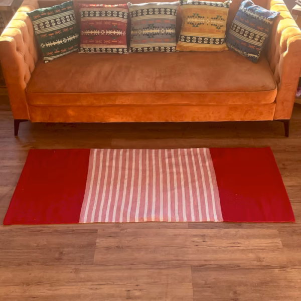 Indisk Bomullsmatta - 70x170cm - Röd / Rosa - Bild 3
