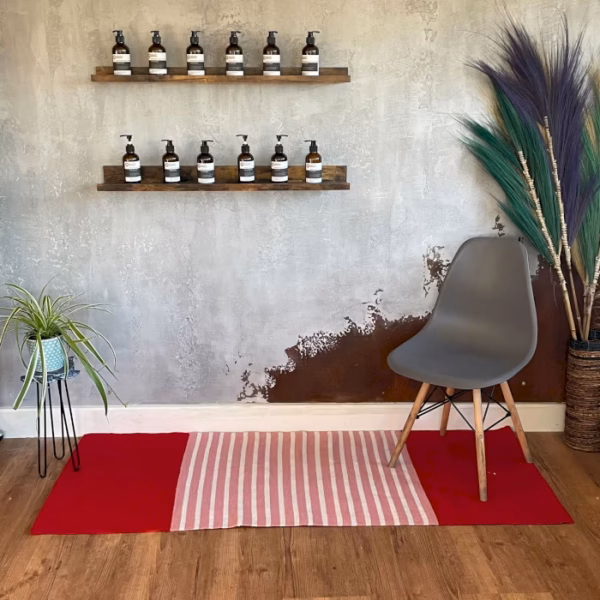 Indisk Bomullsmatta - 70x170cm - Röd / Rosa - Bild 5