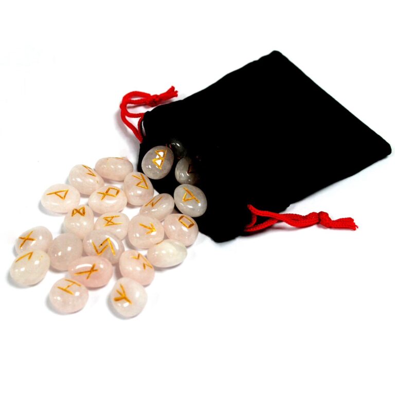 Indian-Runes-in-Pouch-Rose-Quartz