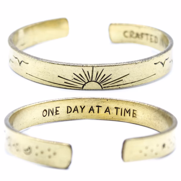 Pulsera De Inspiración - Latón Amanecer, Galaxia, Estrellas, Tierra - Imagen 2