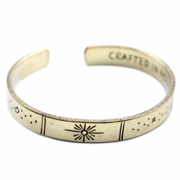 Pulsera De Inspiración - Latón Amanecer, Galaxia, Estrellas, Tierra - Imagen 3