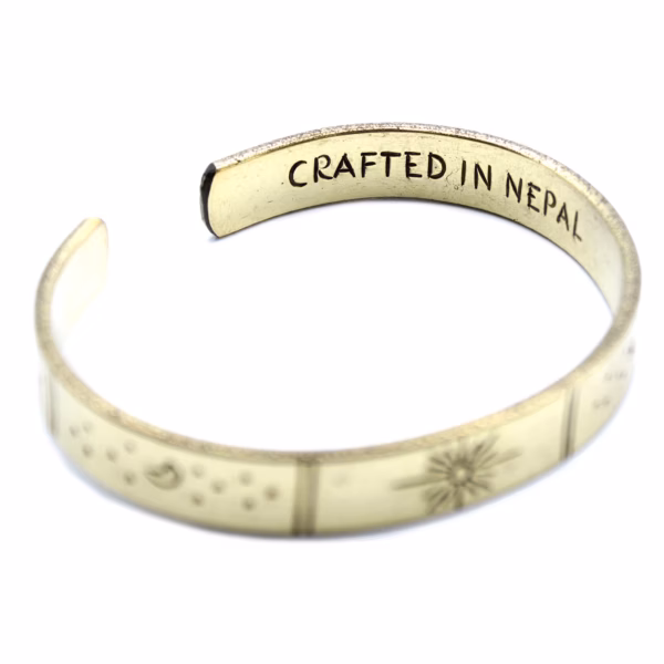 Pulsera De Inspiración - Latón Amanecer, Galaxia, Estrellas, Tierra - Imagen 4