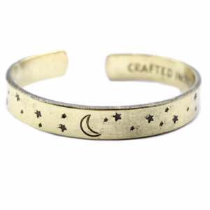 Inspiration Bracelet - Brass Snrise, Galaxy, Stars, Earth