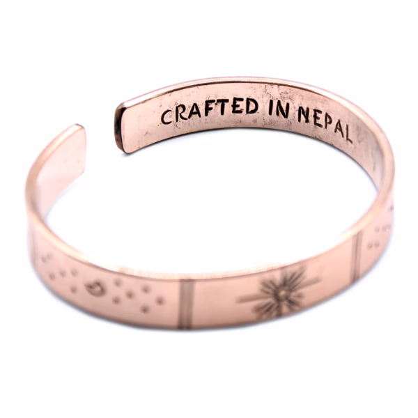 Pulsera De Inspiración - Cobre Amanecer, Galaxia, Estrellas, Tierra - Imagen 4