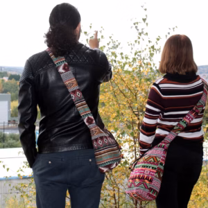 Jacquardväska - Rosa Studentväska
