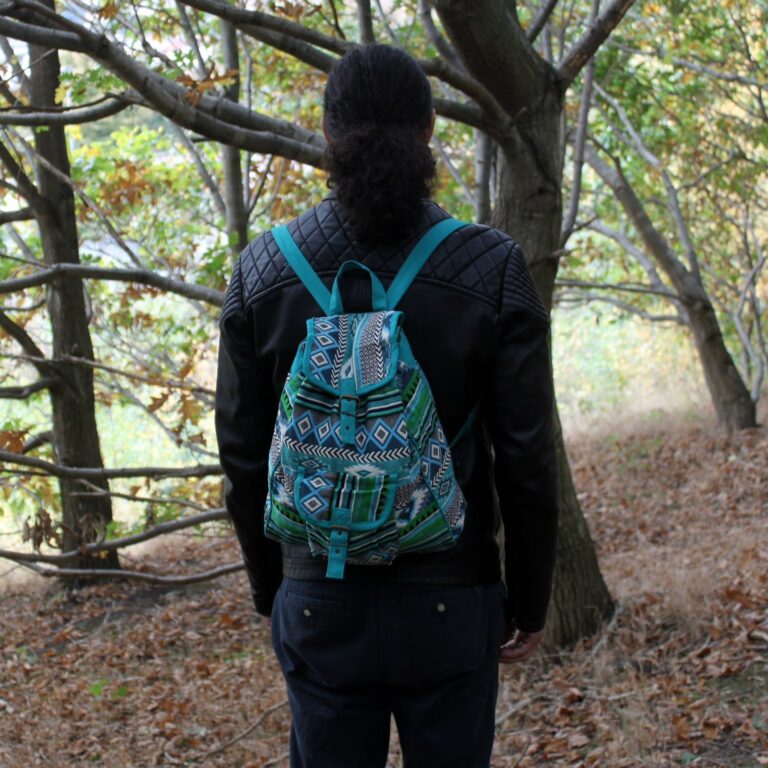 Jacquard-Bag-Teal-Backpack