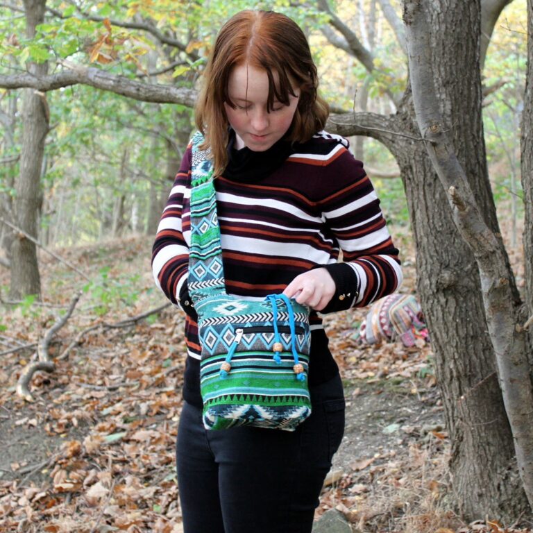 Jacquard-Bag-Teal-Sling-Bag