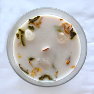 Jasmin - Und Kristallquarz - Edelsteinkerze - Spirituelle Balance