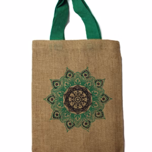 Jute Tote Bag - Mystic designs - Mandala Rose