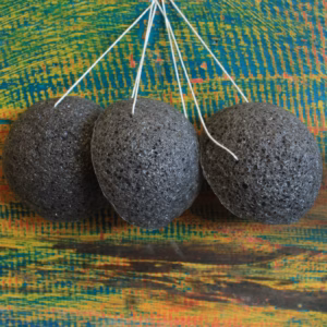 Natuurlijke Japanse Konjac Spons - Houtskool