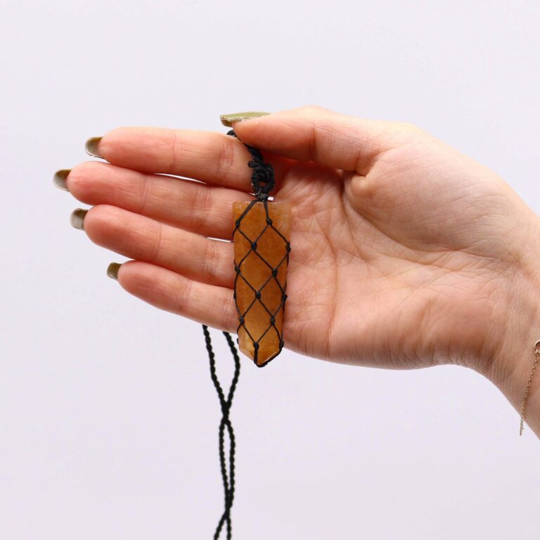 Laced-Gemstone-Flat-Point-Pendant-Golden-Quartz