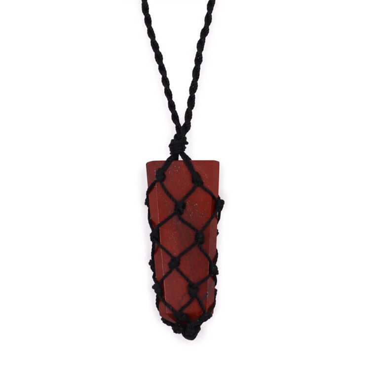 Laced-Gemstone-Flat-Point-Pendant-Red-Jasper