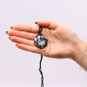 Laced Hexagon Vedhæng - Moss Agate