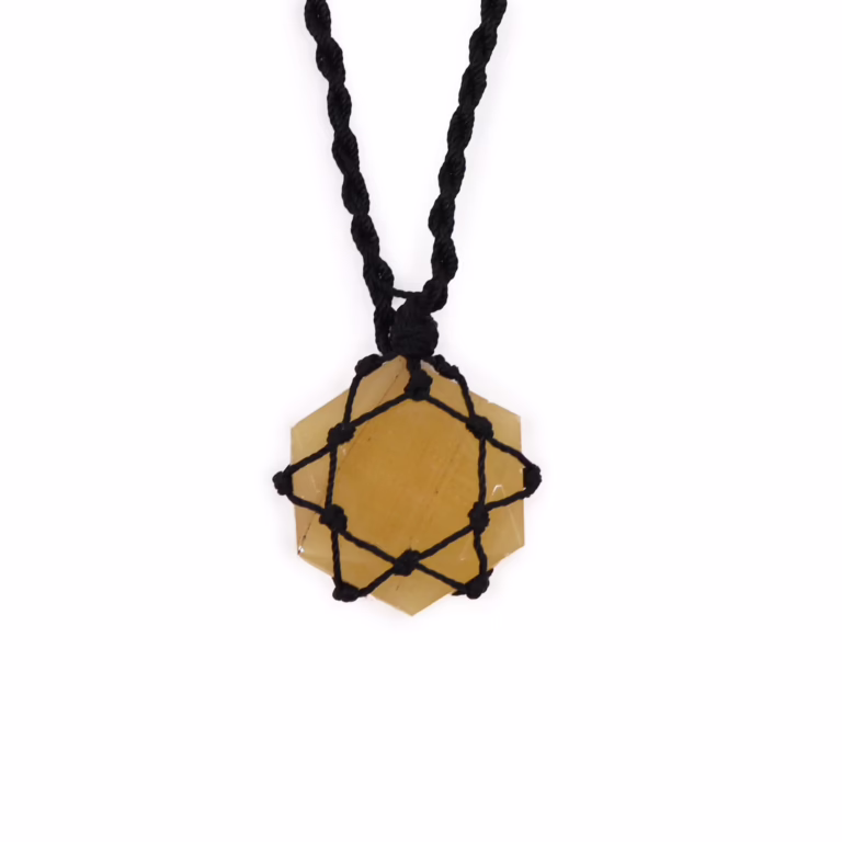 Laced-Gemstone-Hexagon-Pendant-Yellow-Quartz