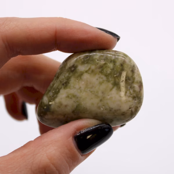 Pose med 6 Store Afrikanske Tromlede Stener - Epidote Snowflake - Bilde 2
