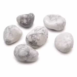African Tumble Stones - White Howlite - Magnesite - Large - 6pcs