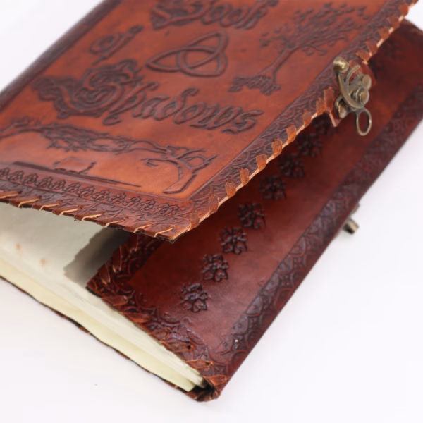 Skyggebok - Dark Tan - 200 Sider med Dekolletert Kant - 25x18x3cm Stor - Bilde 3