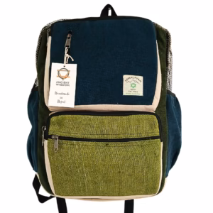 Ryggsekk I Hamp - Teal & Sage Stor