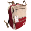 Mochila Grande de Cáñamo con Forma Cuadrada - Vino y Crema - Imagen 3