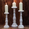 Large Candle Stand - White Gold - Image 3