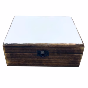 Keramisk Glassert Trekasse - 20x15x7,5 cm - Hvit Stor