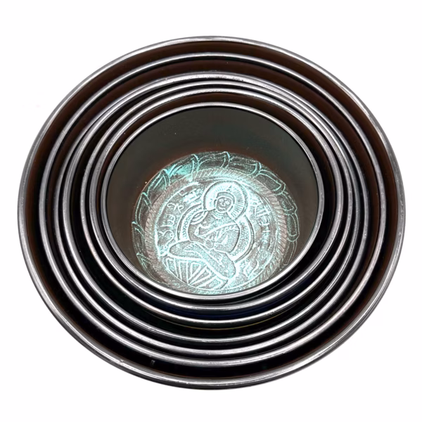 Großes Chakra-Set Aus Sieben Klangschalen (19,5–35 Cm) – Bild 2