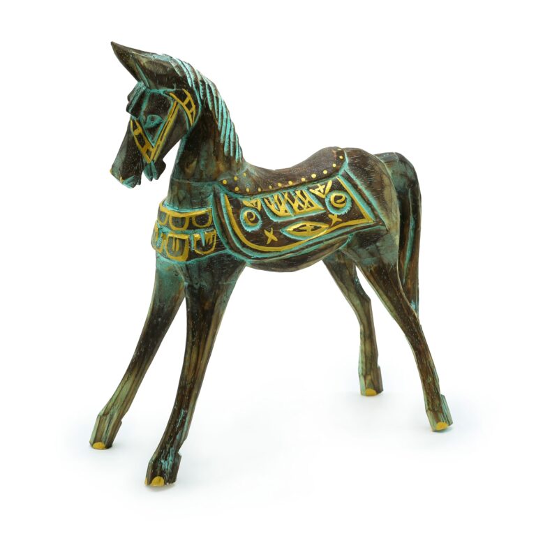 Large-Gold-Turquoise-Horse-32-cm