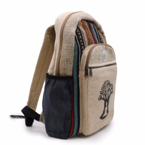 Rugzak - Hemp - Bohdiboom Ontwerp - Gemengde Kleuren - Groot