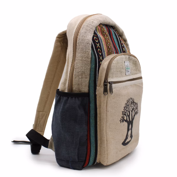 Large Hemp Backpack - Bohdi Tree Design - Image 5
