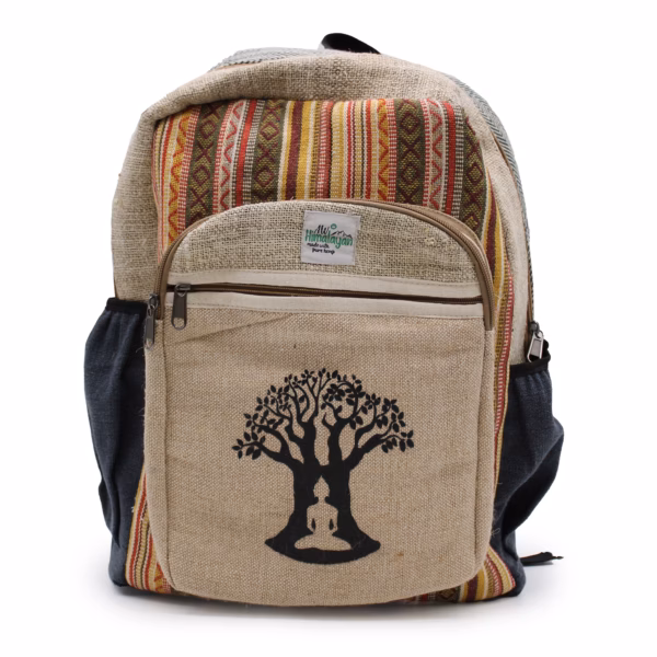 Large Hemp Backpack - Bohdi Tree Design - Image 7