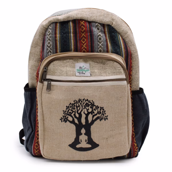 Large Hemp Backpack - Bohdi Tree Design - Image 8