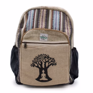 Rugzak - Hemp - Bohdiboom Ontwerp - Gemengde Kleuren - Groot