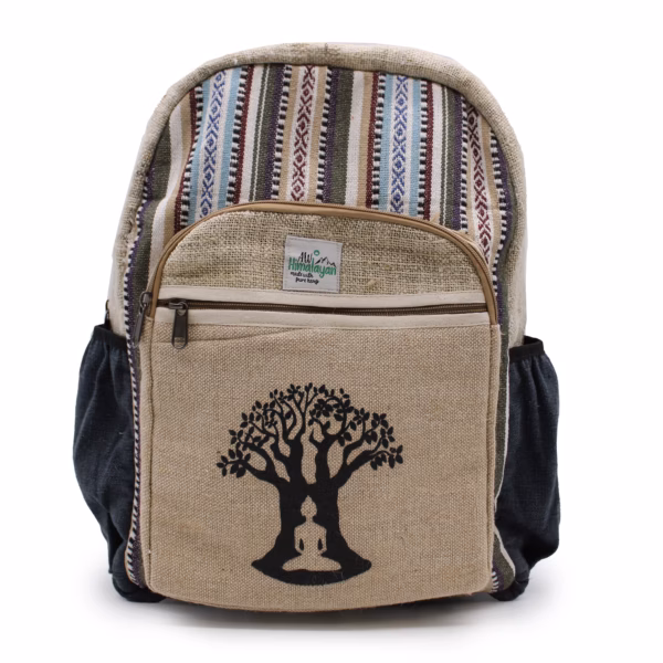 Large Hemp Backpack - Bohdi Tree Design - Image 9